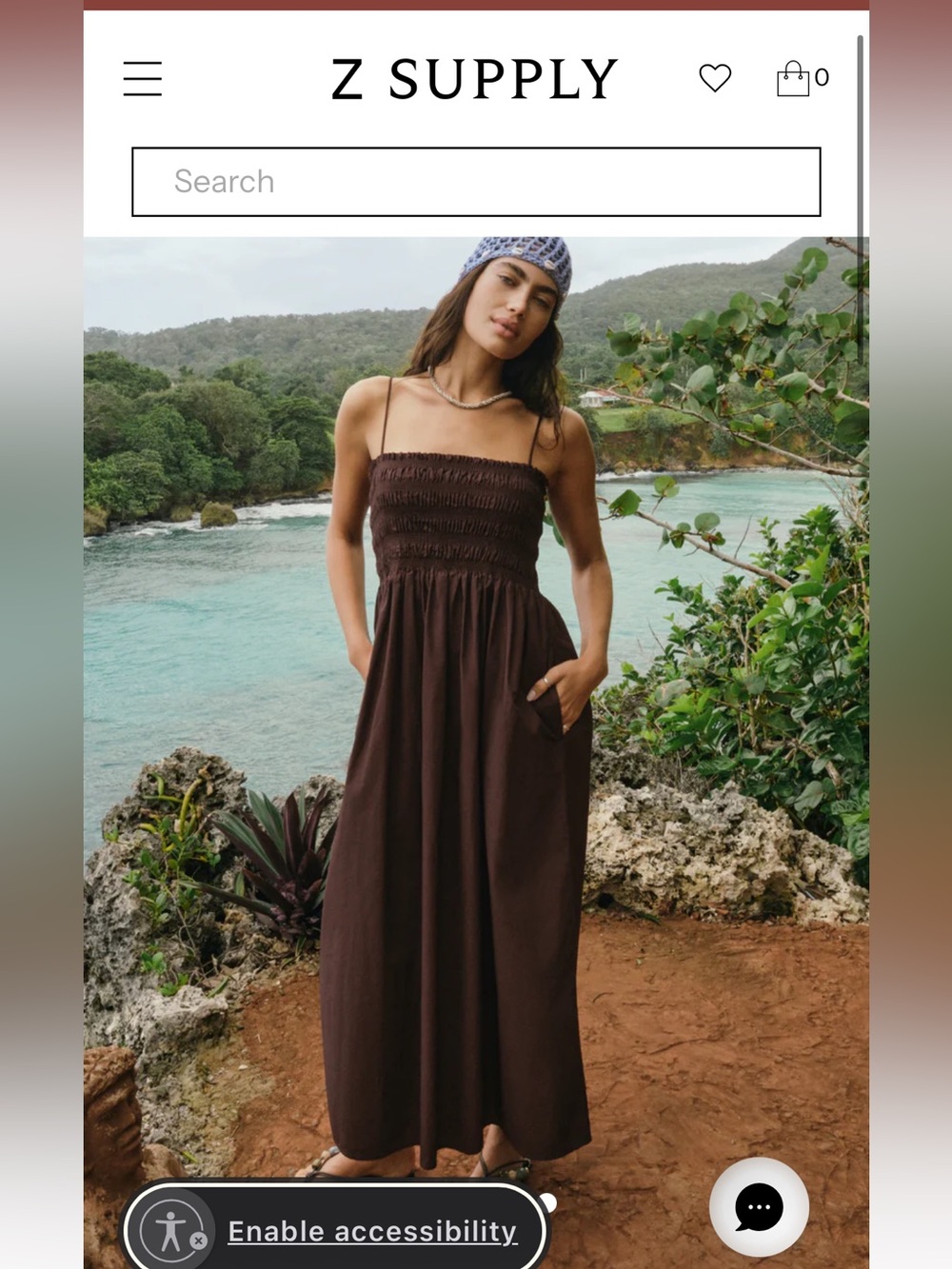 Z Supply Cornelia Cotton Poplin Dress in Chocolate Cherry NWT Sold Out
